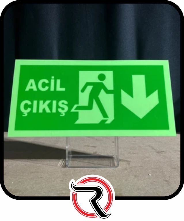 Dekota Üzeri Dijital Baskılı Reflektörlü Exit Acil Çıkış Levhası