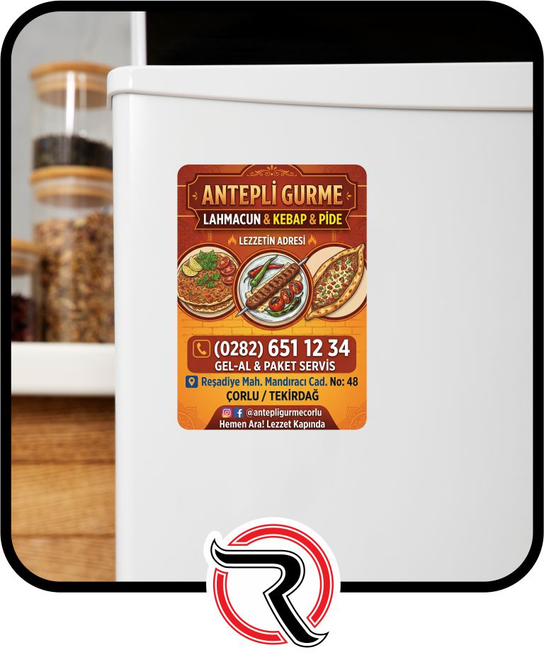 Pideci ve Lahmacuncu Mıknatıslı Magnet Baskı