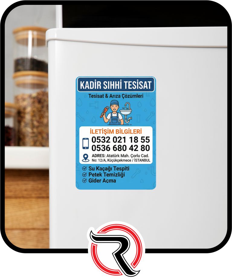 Sıhhi Tesisatçı Mıknatıslı Magnet Baskı